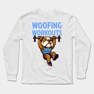 Woofing Workouts: Bulldog's Pull-Up Challenge Long Sleeve T-Shirt